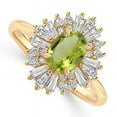 thumbnail image 2 of Gold Plated 925 Sterling Silver Natural Peridot Gemstone Cluster Ring For Women, 2 of 2