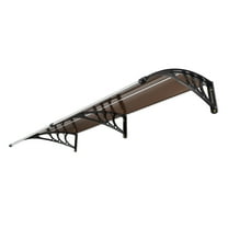 KFFKFF Window Door Awning Canopy 38" x 78" PC Sheet Brown UV Rain Cover, UPF 50  Outdoor Patio Front Awning Canopy for Rain Snow Sunlight Protection (Brown)