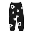 thumbnail image 1 of Pantalones deportivos holgados con cintura alta y cordón con estampado causal para mujer con bolsillos, 1 of 5