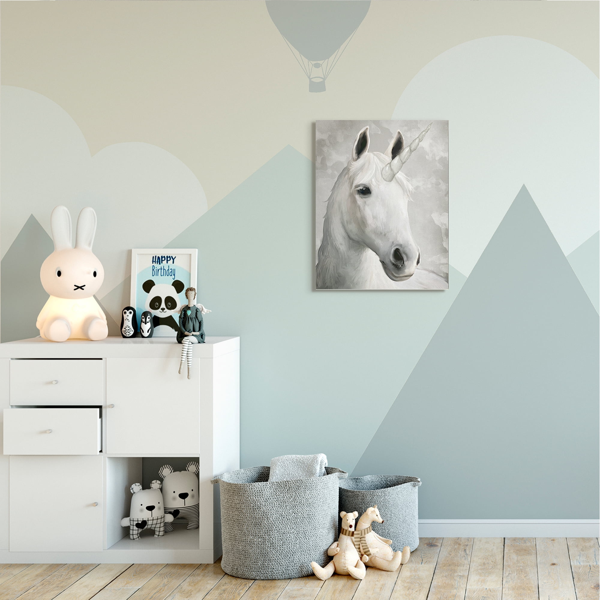 Stupell Industries Majestic White Unicorn Wild Mythical Animal Animals & Insects Painting Gallery Wrapped Canvas Art Print Wall Art, 24 x 30