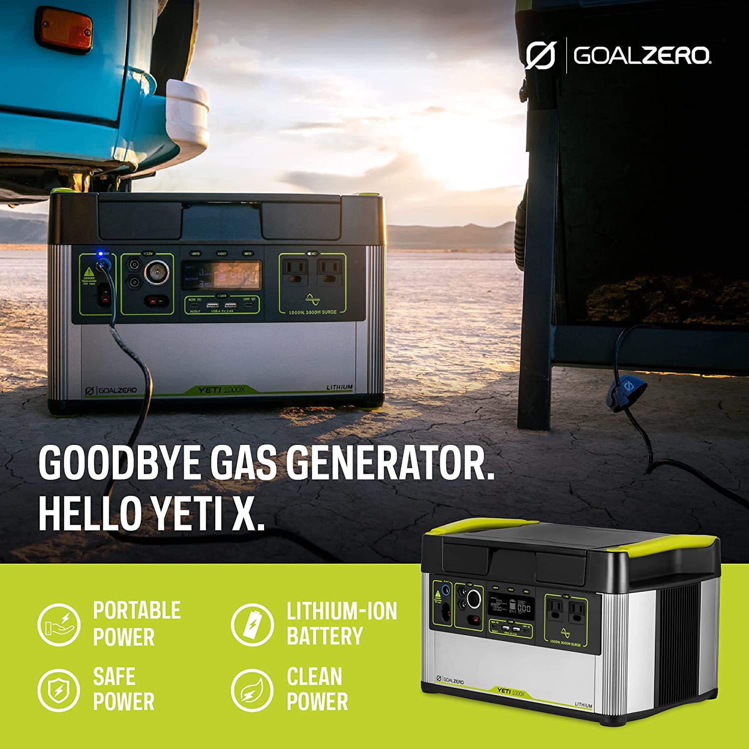 Goal Zero Yeti 1000X Portable Power Station with Boulder 100 Briefcase  Solar Panel, Solar Generator