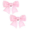 thumbnail image 1 of Uxcell 2-Pack Clips de Zapatos con Lazo, Hebilla de Zapato Elegante Desmontable de Satén para Mujeres [Rosa Claro], 1 of 7