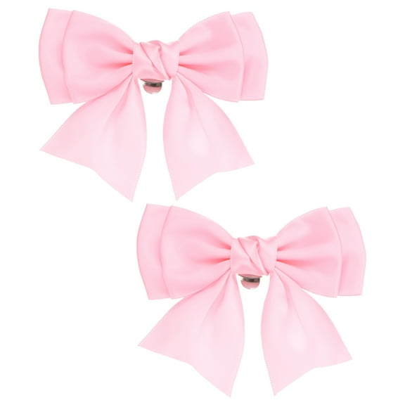 Uxcell 2-Pack Bow Shoe Clips, Satin Elegant Detachable Shoe Buckle Cute Bowknot Shoes Clip for Women [Light Pink]