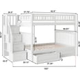 thumbnail image 4 of HomeStock Seaside Style Staircase Bunk with Turbo Charger and Raised Panel Bed Drawers-Color:White,Size:Full over Full, 4 of 10
