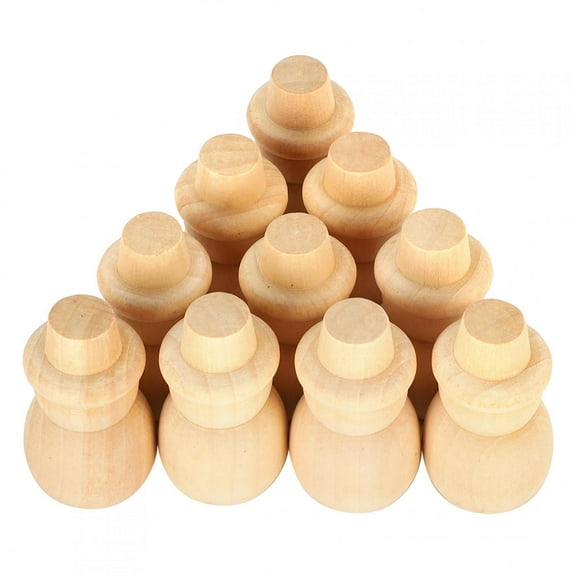 30Pcs Unpainted Wood Snowman Shapes DIY Ornaments Children Graffiti Solid Wood Decor Craft Unfinished Wood Body for Home Decoration