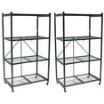 thumbnail image 5 of Origami 2-Pack R5 Series Heavy-Duty 4-Tier Foldable Steel Shelf, Pewter, 5 of 12