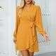 thumbnail image 1 of WILLBEST Vestido Largo De Verano Para Mujer, Color Liso, Elegante, Con Mangas Y Solapa, Con Dobladillo Y Falda, 1 of 3