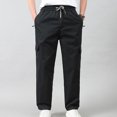thumbnail image 4 of Cargo Sweatpants for Men 2025 Casual Elastic Waist Drawstring Work Hiking Pants with Pockets Mens Trousers, 4 of 5