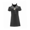 thumbnail image 4 of Vestido con hombros descubiertos para mujer, vestido sencillo de corte a para citas, trabajo y vacaciones SG, 4 of 7