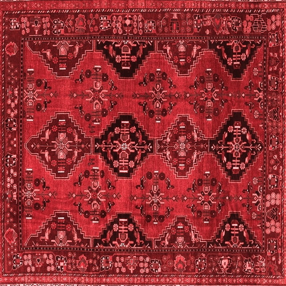 Ahgly Company Indoor Square Persian Red Traditional Area Rugs, 4' Square