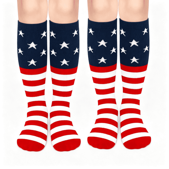 ACDANC Kids Soccer Socks Toddler Soccer Socks Girls Boys Soccer Socks Kids Tube Socks with Stripes Toddler Knee High Socks, Usa Socks Kids