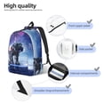 thumbnail image 3 of Yiaed Astronauts Start Running Print Print Laptop Backpack Travel Canvas Backpack Vintage Aesthetic Backpack for School Knapsack Backpack Backpack for School-Medium, 3 of 5
