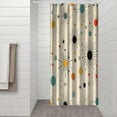 thumbnail image 4 of Modern Abstract Strip Dot Lovely Geometric Bathroom Curtain Heavy Duty Polyester Bathroom Decor Basic Bath Decor 36" W X 72" L with 7 Hooks, 4 of 4