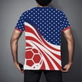 thumbnail image 7 of 2026 Soccer Cup Dynamic Jersey for Men, Short Sleeve Crew Neck Athletic Tee with National Team Pattern & Ball Graphic for Match Day & Training Blue 16, 7 of 7