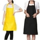 thumbnail image 5 of Advancent DELANTAL LISO NEGRO CON CUELLO HALTER CAMARERO PANADERO CHEFS DELANTAL BABERO COMPLETO BOLSILLO DE COCINA Suministros de limpieza para el hogar, 5 of 6