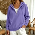 thumbnail image 2 of Lumtrix Womens Zip Up Hoodie Oversized Sweatshirt Soft Fleece Pullovers Comfy Sweatshirts with Pocket Light Purple M, 2 of 10