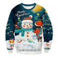 thumbnail image 2 of Suéteres de otoño e invierno para hombre, suéteres con estampado 3D de Papá Noel y muñeco de nieve, suéteres casuales de moda para deportes callejeros para hombre, 2 of 5