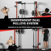 Mikolo Functional Trainer Folding Squat Rack Wall-Mounted Power Rack Cable Crossover Machine LAT Pull Down Machines 5 Adjustable Function Modes