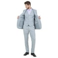 thumbnail image 4 of Light Grey Men's Slim-Fit 3-Piece Sharkskin Suit, 4 of 4
