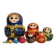 thumbnail image 1 of Xuanheng 10 Layer Nesting Doll Stacking Crafts Handmade Collectible Nesting Wishing Dolls Wood Stacking Nested Set for Table Halloween blue, 1 of 8