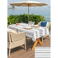 thumbnail image 5 of Outdoor Tablecloth with Umbrella Hole for Patio/Picnic/Party/Camping, White Boho Geometric Waterproof Table Cloth Rectangle Table Cover Washable, Abstract Art Dots Striped (52"x 70"), 5 of 8