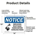 thumbnail image 2 of (2 Pack) Employees Must Wash Hands Before OSHA Notice Sign 14 Inch X 10 Inch Indoor / Outdoor Rust-Free Aluminum Metal Signs for Workplace, Workshop, and Construction Site, Made in the, 2 of 8