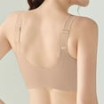 thumbnail image 5 of Arlun,Jelly Front Closure Bras for Women Wireless No Underwire Comfort Convenient Seamless Supportive Plus Size Bralettes Trendy Scalloped Design Full Coverage Bra Khaki XXL, 5 of 9