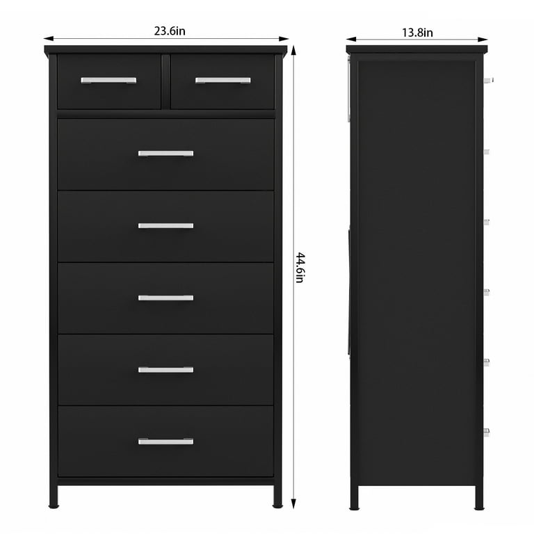 IKENO Industrial Style 7-Drawer Dresser with Sturdy Metal