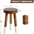 thumbnail image 2 of Teak 9” Round Plant Stand |Wood Counter Stool |Dip Dyed Wood Plant Stand |Wood Accent Stool |Accent Side Table | (16" Tall(1 Pack)), 2 of 9