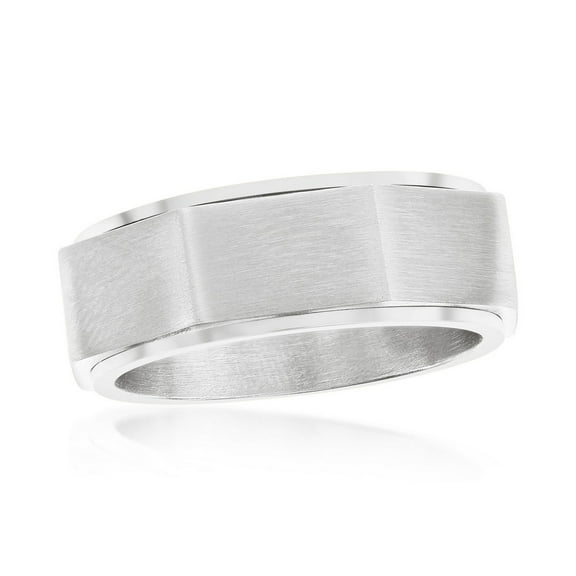 Beaux Bijoux Men's Geometric Spinner Ring in Stainless Steel - Comfort Fit Ring for Men - Fine Jewelry Gift for Him-9