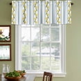 thumbnail image 5 of Lemon Striped Valances for Windows, Yellow Fruit Blue White Geometric Light Filtering Kitchen Curtains, Rod Pocket Window Valance Curtains for Living Room Bedroom, 42" W x 12" L, 2 Panels, 5 of 9