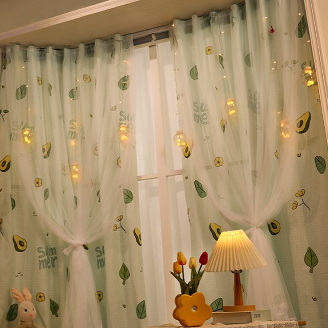 Fresh Velcro Curtains Windows Soundproof Shading Cloth Curtains 1Pcs