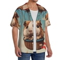 thumbnail image 4 of Haiem Hot Air Balloon Guinea Pig Men's Casual Shirts Short Sleeve Button Down Shirts Fashion Textured Summer Beach Shirt-Medium, 4 of 7