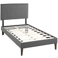 thumbnail image 2 of Modway camille Lit Plateforme en Tissu avec Pieds Carrés Fuselés, Simple, Gris, 2 of 5