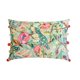 thumbnail image 1 of Funda de cojín decorativa rectangular HomeCentric turquesa, 30 x 45 cm (12 x 18 pulgadas). Algodón bordado con pájaros y pavos reales. Fundas de cojín para sofá, cama y patio. Floral contemporáneo., 1 of 8