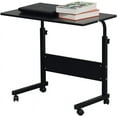 thumbnail image 2 of 31.5" Length Tray Table Portable Side Table for Bed, Removable Sofa Side Table Desk with Wheels, Table Laptop Cart, Height Adjustable Coffee Snack Table for Living Room, Bedroom (Black), 2 of 18