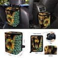 thumbnail image 4 of Jeiento Sunflower Leopard Print Car Seat Cover Seat Protector 15 PCS with Steering Wheel Cover Seat Belt Pad Garbage Bag Air Vent Bag Rearview Mirror Cover Coasters Key Chain Universal Fit, 4 of 7