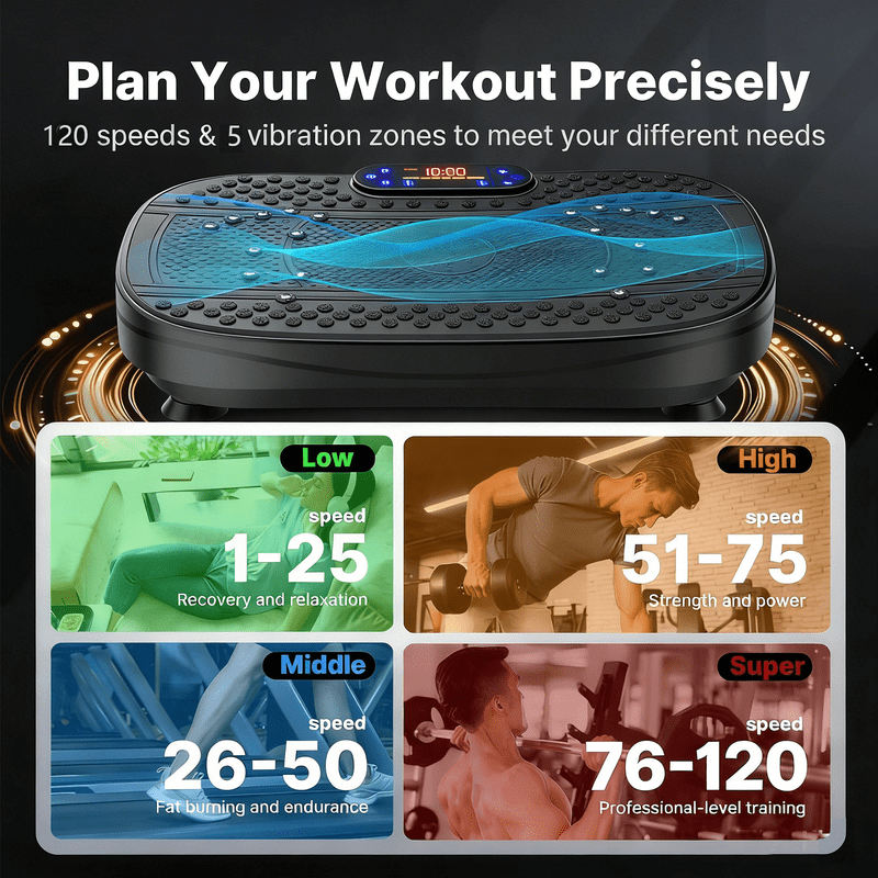 ENZVOIA Full Body Vibration Plate Exercise Machine, 120 Speeds, 5 Preset Modes, 300 Lb Capacity, for Weight Loss
