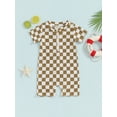 thumbnail image 3 of Jxzom Toddler Baby Girl Rash Guard Swimsuit Rompers 0 3 6 12 18 Months Checkerboard Zipper One Piece Bathing Suit, 3 of 7