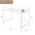 thumbnail image 3 of Yeshouse Cama alta metálica individual, cama alta industrial resistente con barandillas de seguridad y diseño que ahorra espacio, cama de acero para la escuela o el dormitorio, 3 of 6