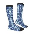 thumbnail image 3 of Balery Vintage Blue Printed Novelty Socks Men's Women's Crew Socks Sports Socks Knee High Socks Cotton Socks Quirky and Cool Socks, 3 of 9
