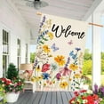 thumbnail image 3 of Summer Welcome Floral House Flag Spring Summer Florals Leaves Double Sided Large Yard Flag Heavy Duty Seasonal Flowers Butterfly Outdoor Outside Patio Decoration 28x40 Inch, 3 of 5