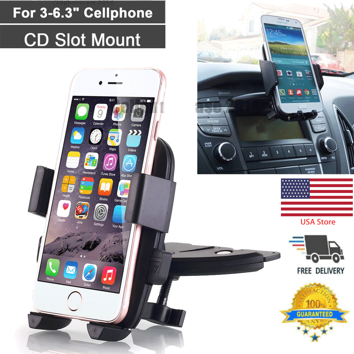 AICase CD Slot Car Phone Holder Universal Cell Phone Car Mount for