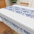 thumbnail image 5 of Nanqianyi Classic Blue Porcelain Pattern Rectangle Tablecloth,70x52 Inch,Polyester Waterproof Table Cover For Kitchen Dining, 5 of 6