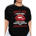 thumbnail image 2 of Women's Casual Sports T-shirt, Round Neck Short Sleeve, Letter And Lip Pattern Printed, Women's Clothing, 2 of 8