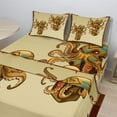thumbnail image 2 of Ambesonne Octopus Fitted & Top Sheet Set with Shams, Cartoon Style Kraken Design, Brown, 2 of 8