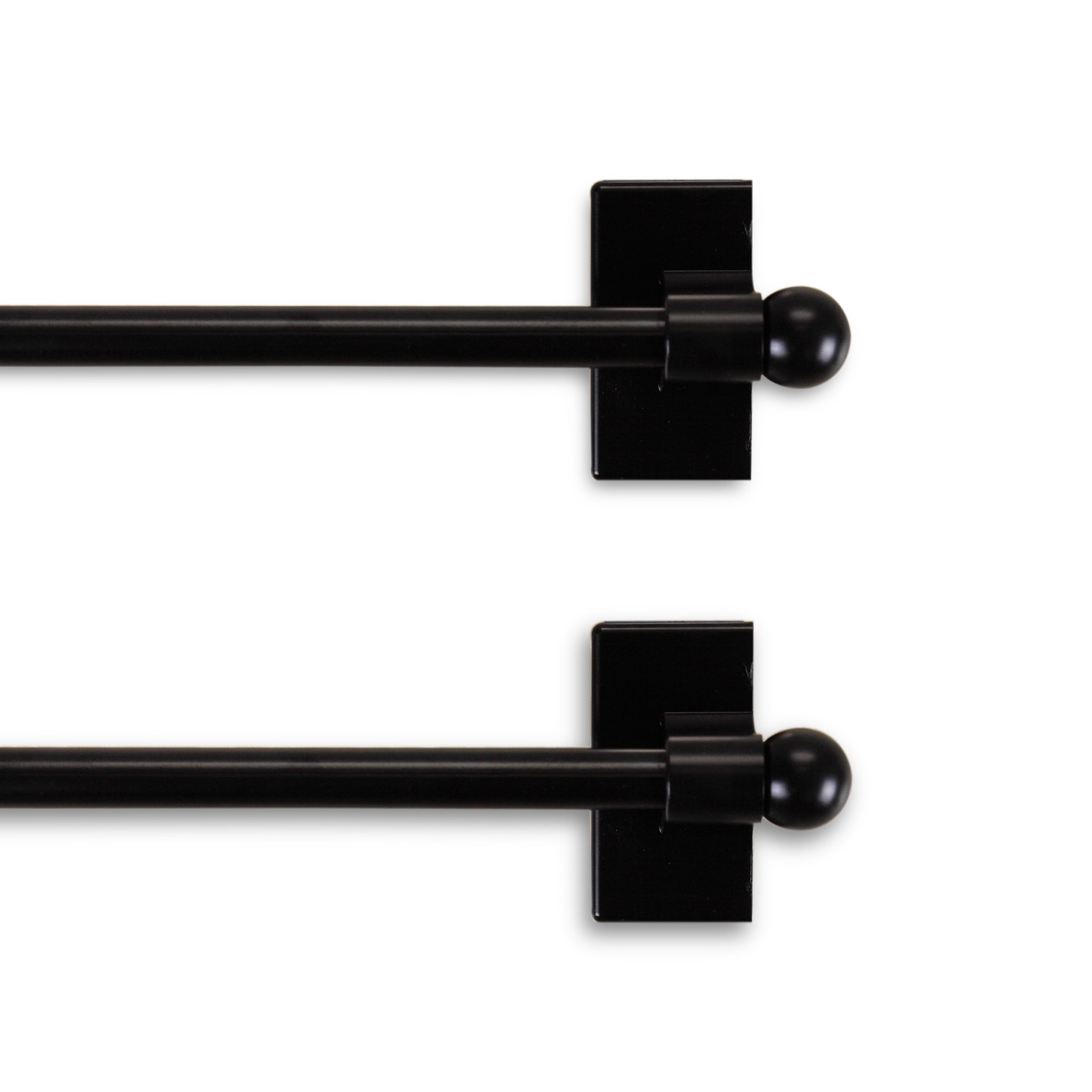 Adjustable 28" to 48" Curtain Rod Black ( Set of 2