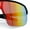 Black - Orange Mirror, variant on Mens Oversized Color Mirror Shield MTB Half Rim Sport Plastic Sunglasses Black - Teal Mirror