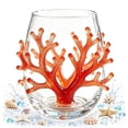 thumbnail image 5 of SLYNSHome Stemless Wine Glasses Beach Themed, Coastal Home Bar Accessories Water Glass, Marine Animal Design Drinkware For Ocean Life Enthusiasts, 5 of 6
