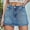 Blue, variant on Womens Athletic Shorts Women's Summer Fashion Design High Waist One Button Comfortable Stretch Denim Skirts Summer Shorts on Clearance